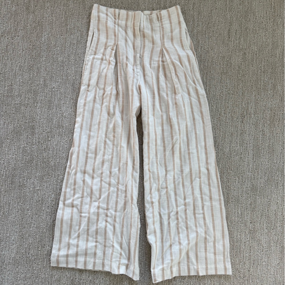 Billabong Cream and Tan Striped Pants